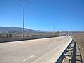 E60 (ს1) Highway near Gori, Georgia and Gori Military Academy.jpg