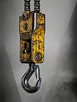 Lifting hook with a safety latch hanging from a bridge crane - 2.jpg
