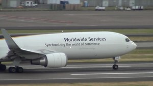 File:UPS 767-300F (N360UP) Takeoff Portland Airport (PDX).ogv